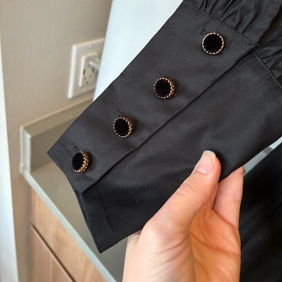 new Reformation halia button down black midi dress - Picture 5 of 9